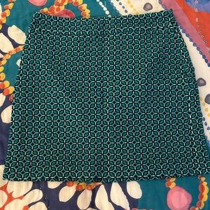 LOFT Teal Geometric Mini Skirt